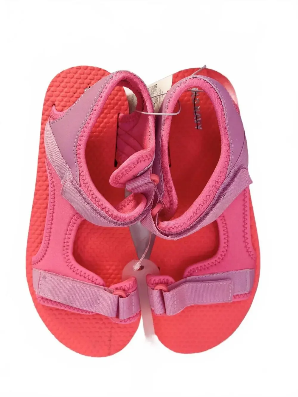Girls Summer Strap Sandals Old Navy Pink & Coral Adjustable Big Kid Size 5 Shoes